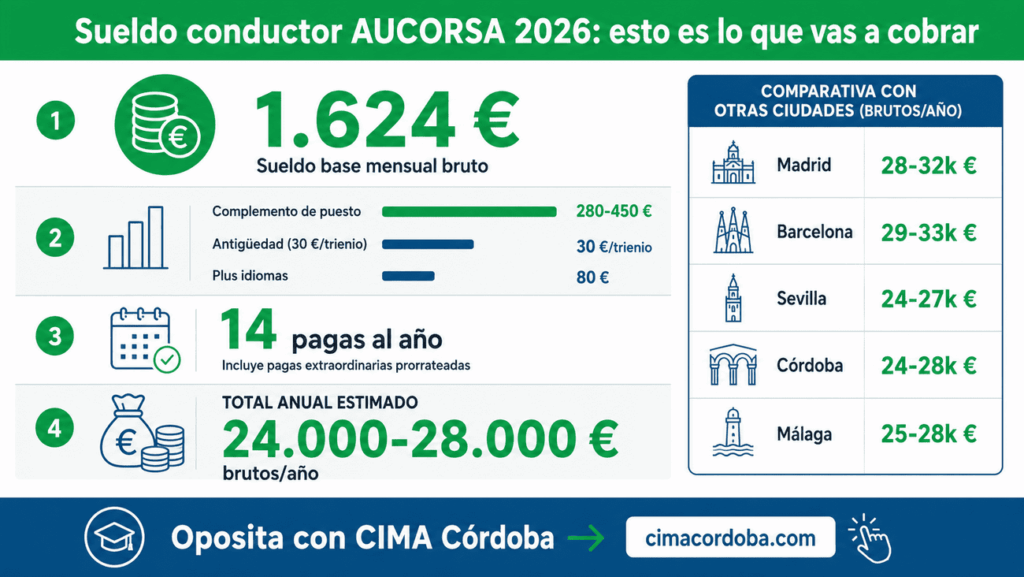 Sueldo de un conductor de AUCORSA en 2026